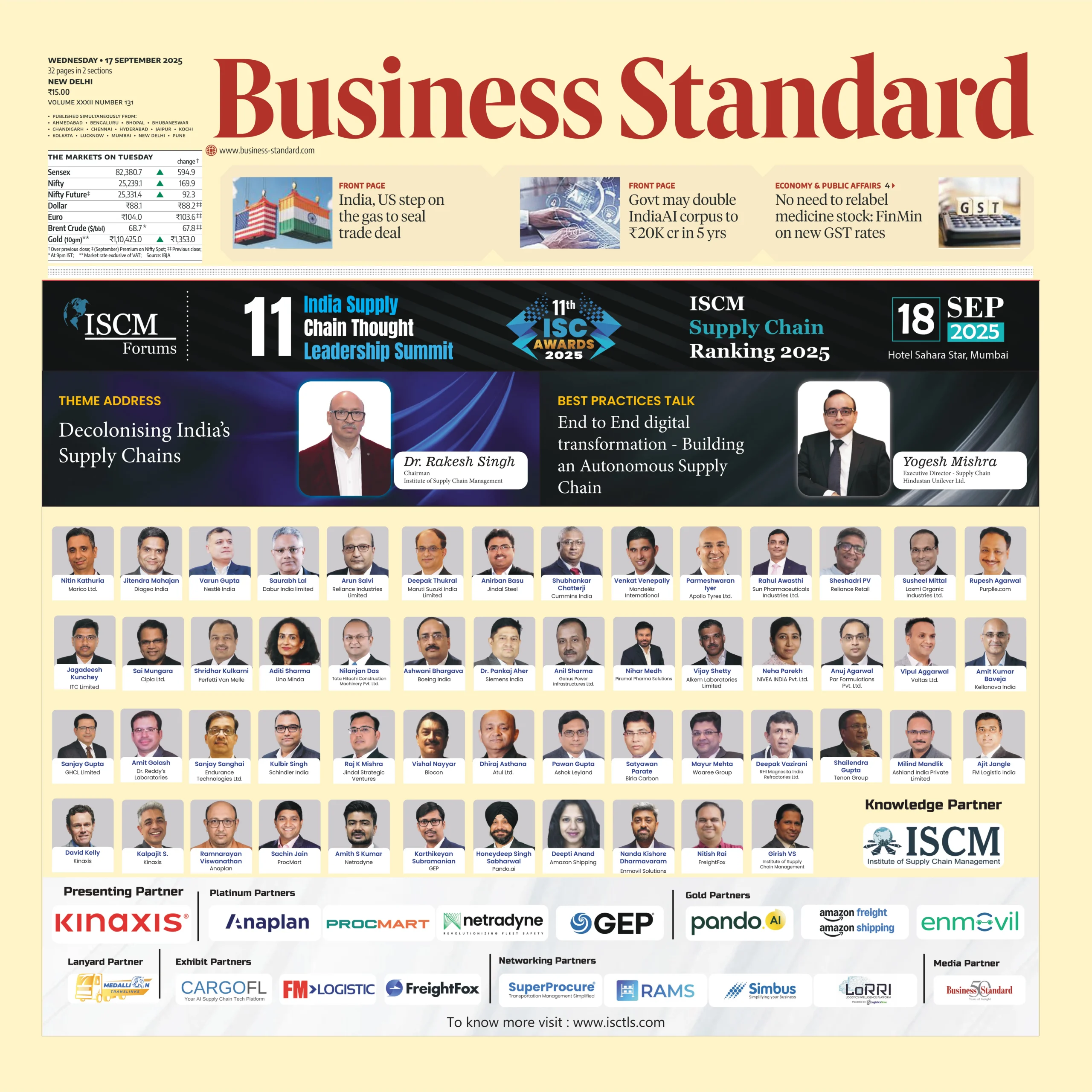 Business Standard — ISCM Supply Chain Ranking 2024